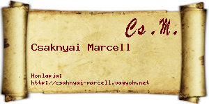 Csaknyai Marcell névjegykártya