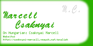 marcell csaknyai business card